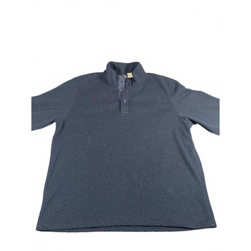 L.L Bean Heavy Henley Men's Blue XL-Reg Pullover (flaw)